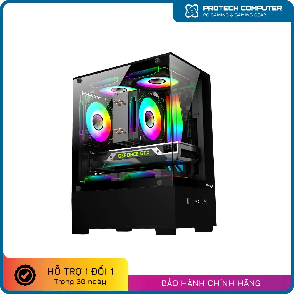 Vỏ Case VITRA ATLANTIS SM 3Fan RGB (MATX/Màu Đen/Rad 240)